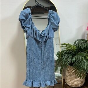 Love Tree Blue Ruffle Dress